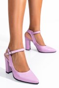 PANTOFI MOV PIELE NATURALA 5S77909