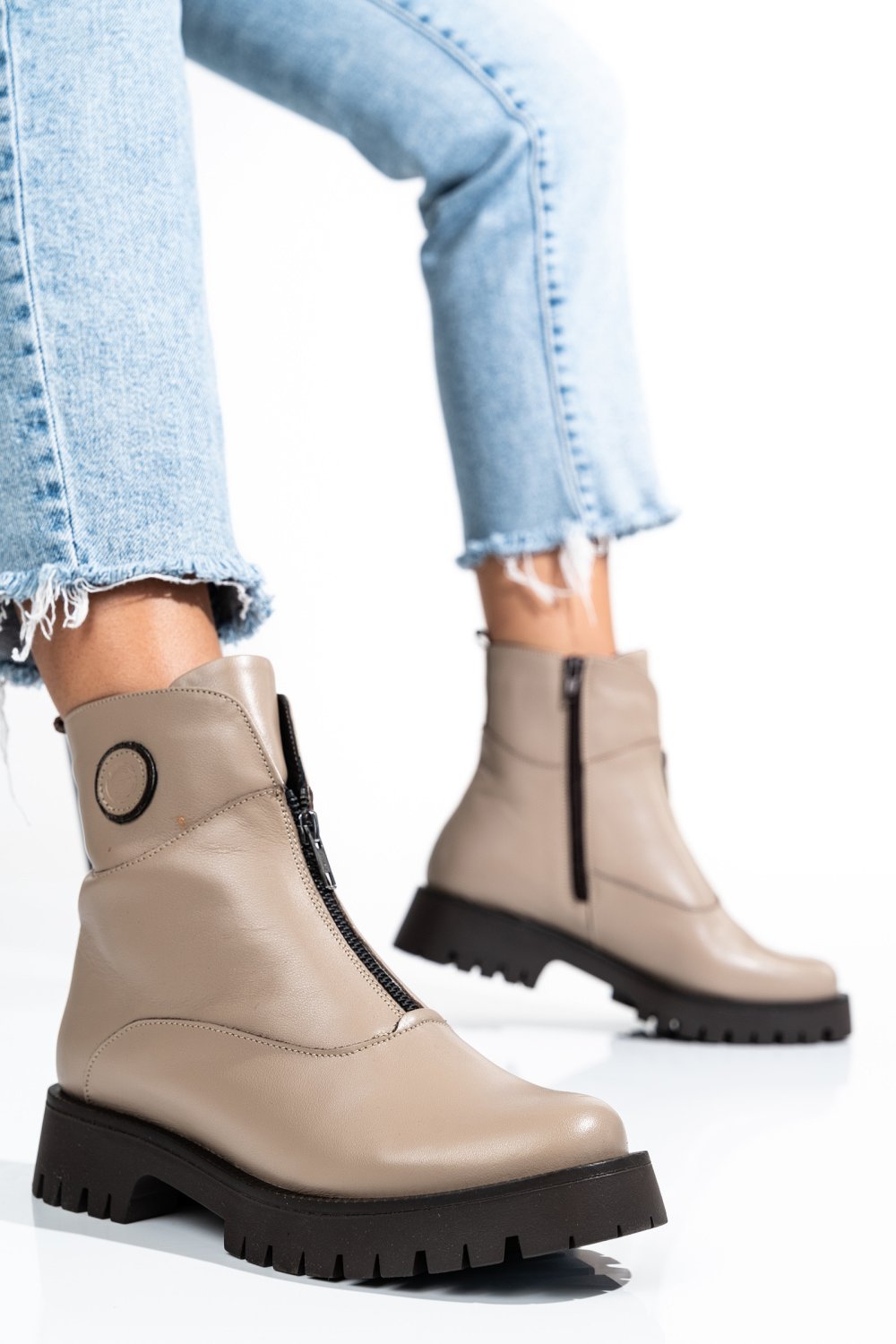 GHETE BEJ PIELE NATURALA 2PC12882NP