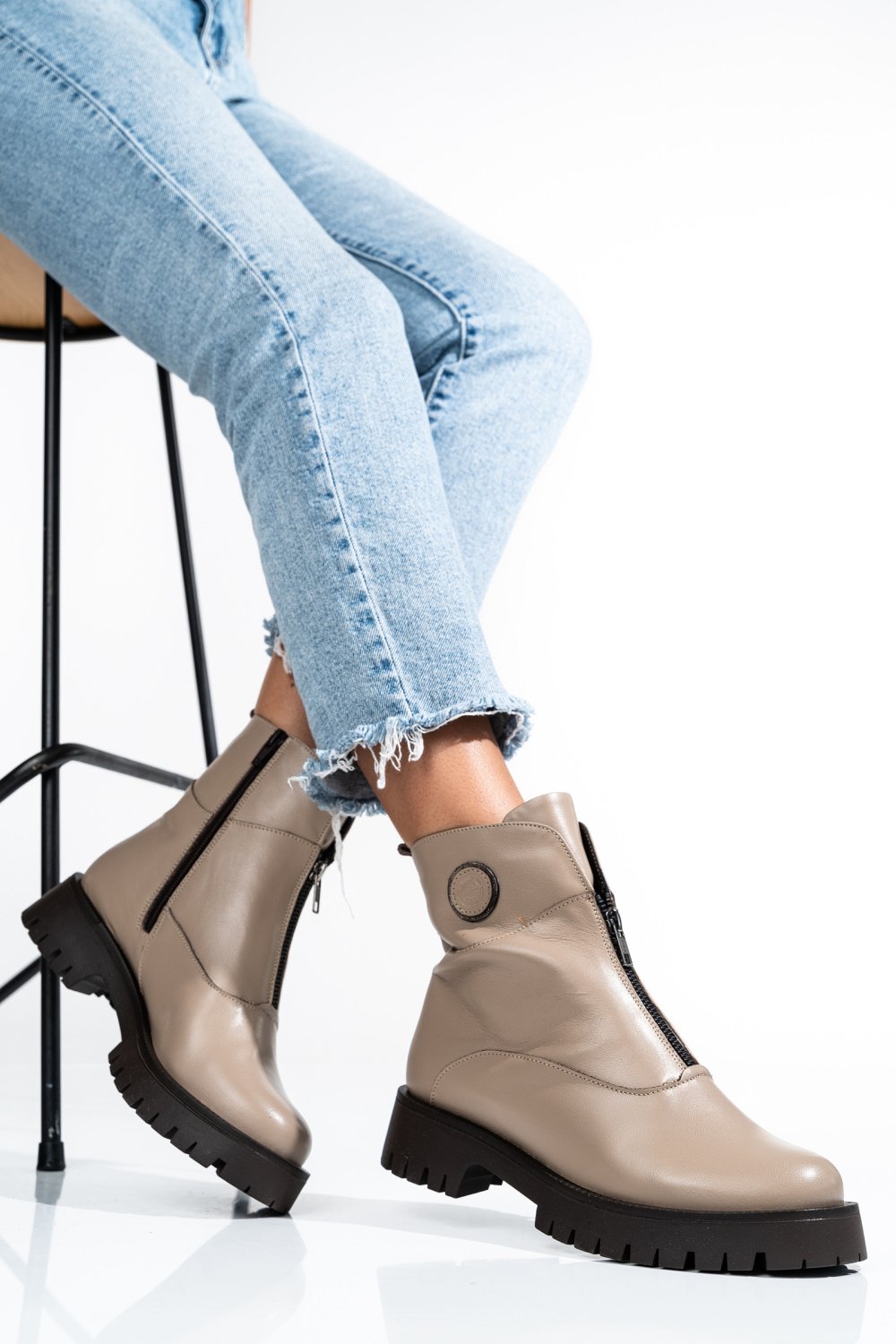 GHETE BEJ PIELE NATURALA 2PC12882NP