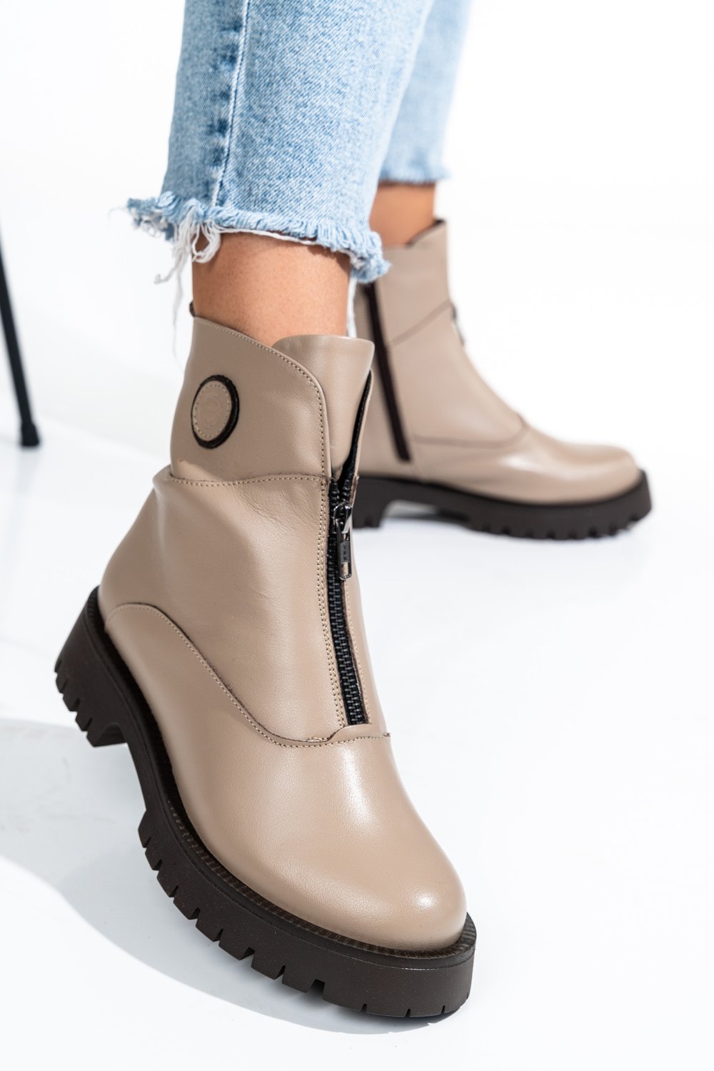 GHETE BEJ PIELE NATURALA 2PC12882NP