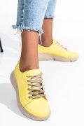 PANTOFI SPORT GALBENI TALPA BEJ PIELE NATURALA 3S77011B