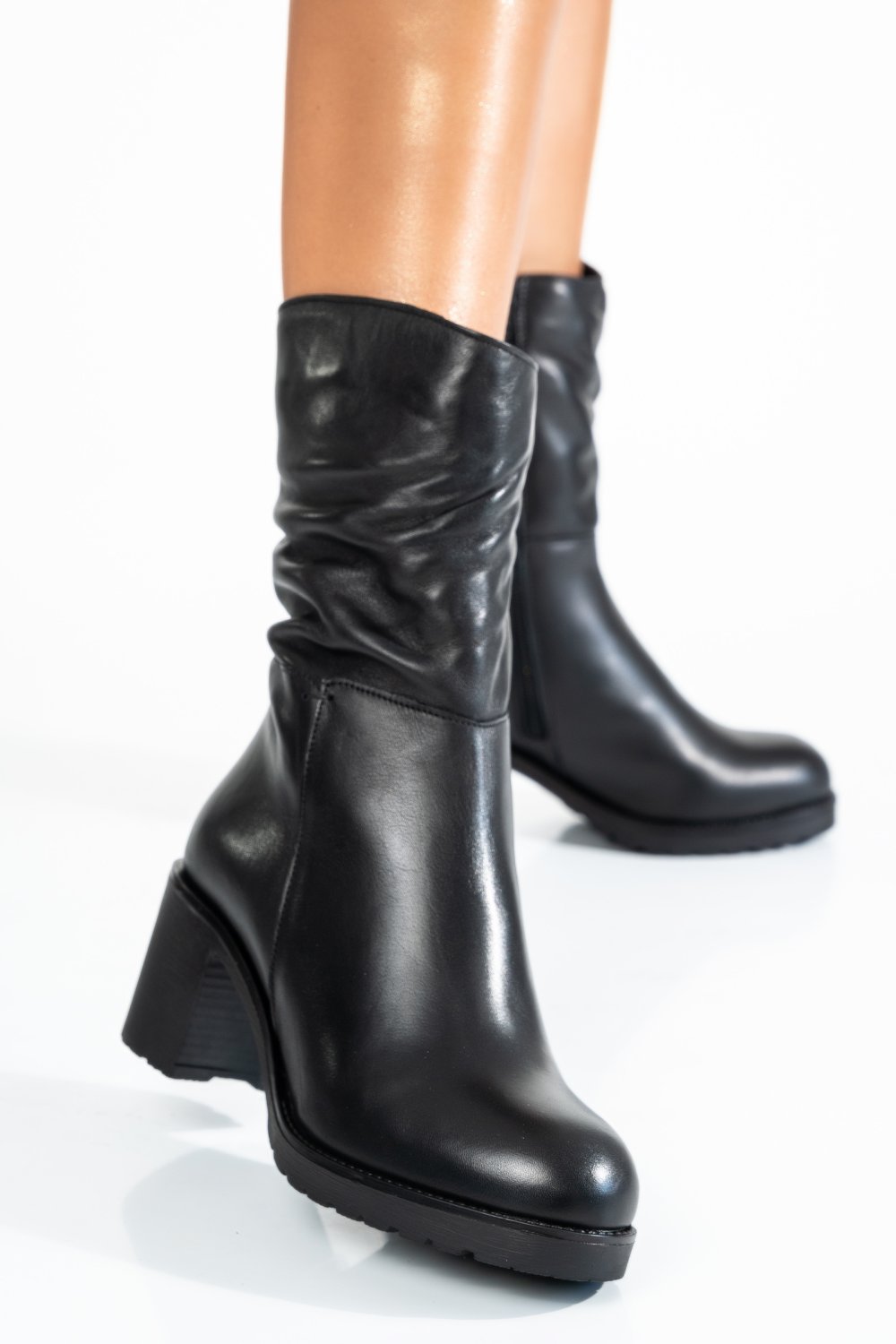 GHETE FEMEI PIELE NATURALA NEGRE 222843NP