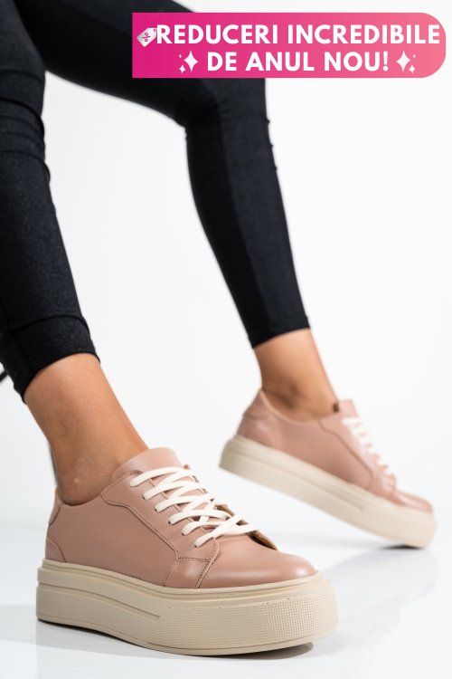 Pantofi sport dama piele naturala nude 3s77001