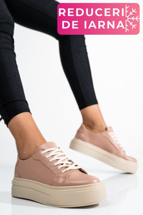 Pantofi sport dama piele naturala nude 3s77001