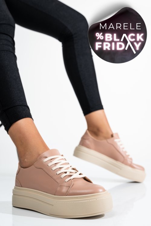 Pantofi sport dama piele naturala nude 3s77001