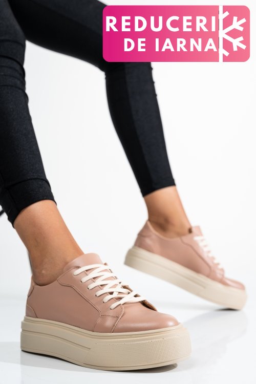 Pantofi sport dama piele naturala nude 3s77001