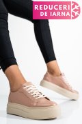 PANTOFI SPORT DAMA PIELE NATURALA NUDE 3S77001