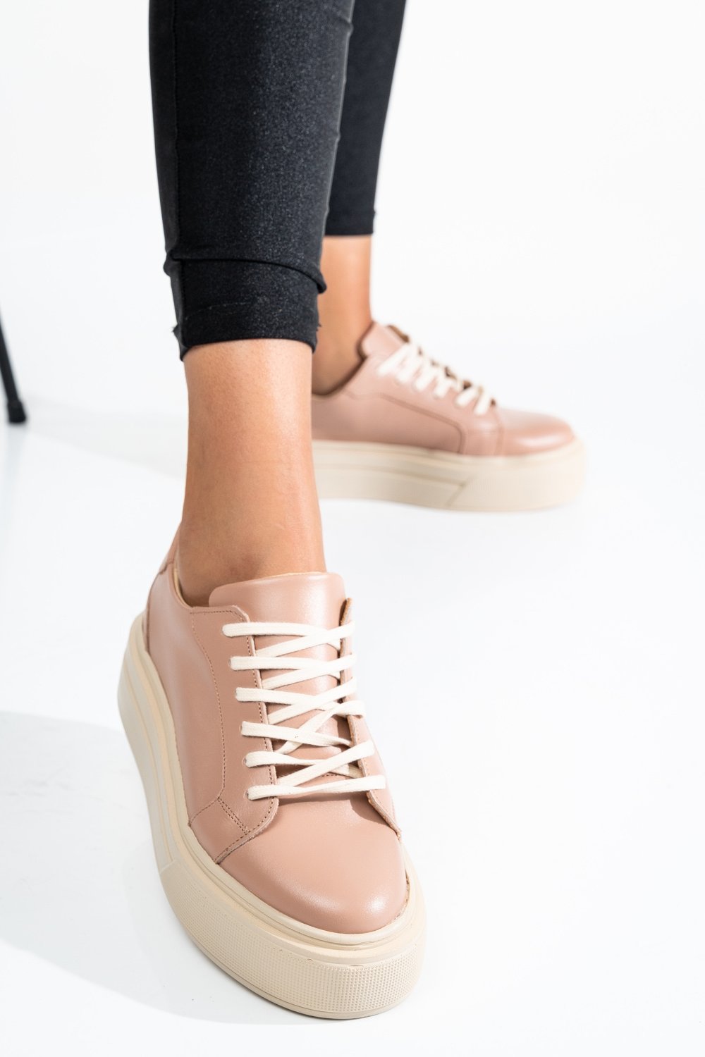 PANTOFI SPORT DAMA PIELE NATURALA NUDE 3S77001