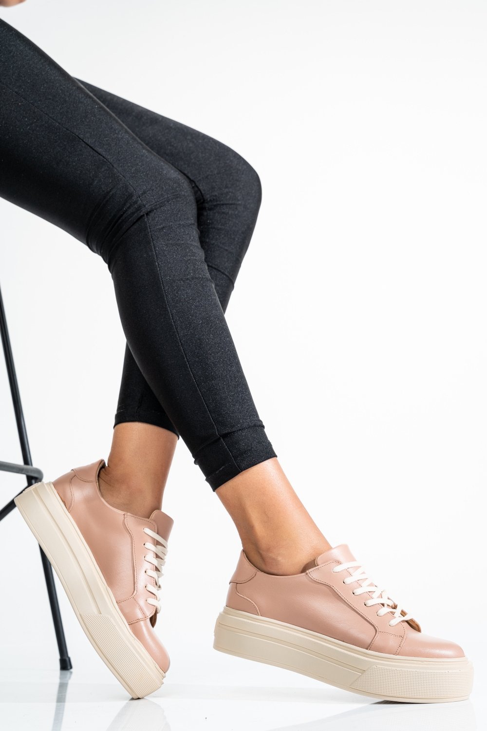 PANTOFI SPORT DAMA PIELE NATURALA NUDE 3S77001