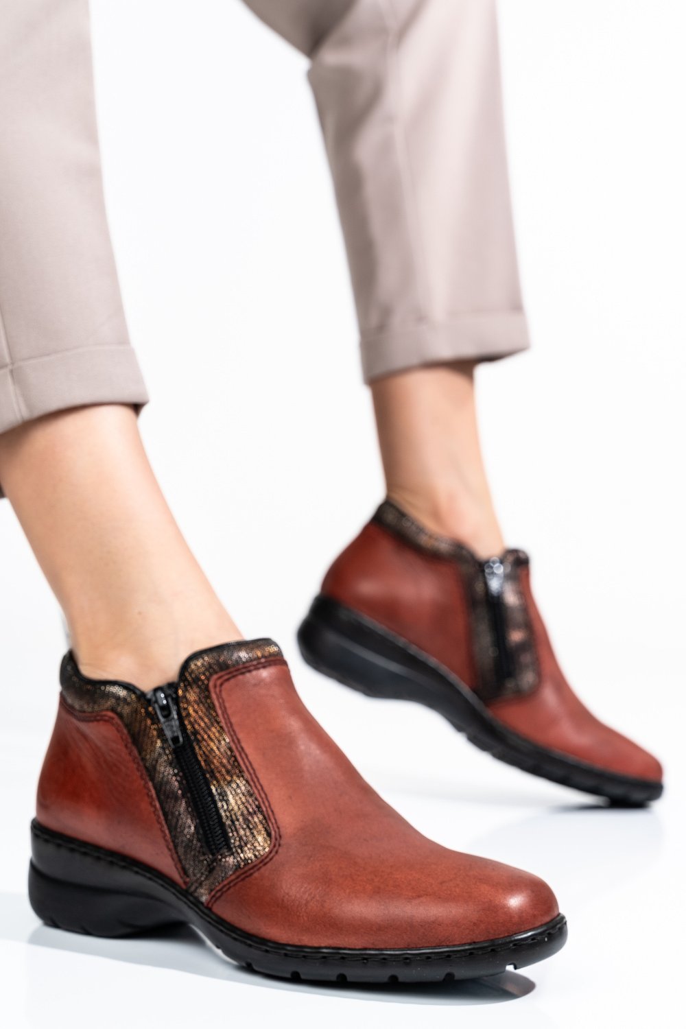 RIEKER, GHETE DAMA PIELE NATURALALA MARO 4382-38