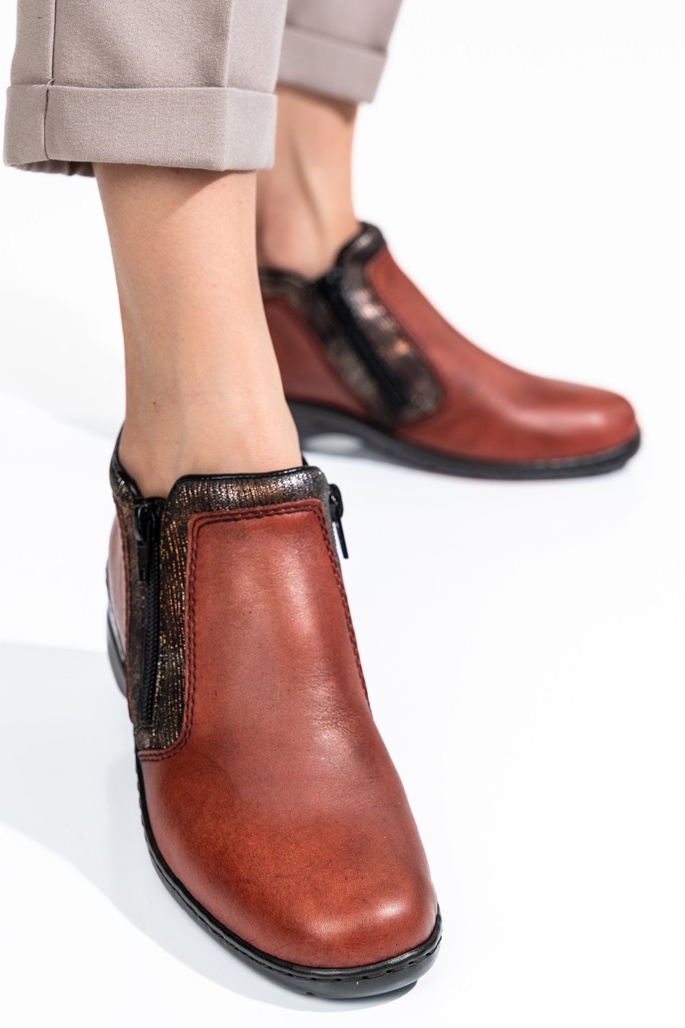RIEKER, GHETE DAMA PIELE NATURALALA MARO 4382-38