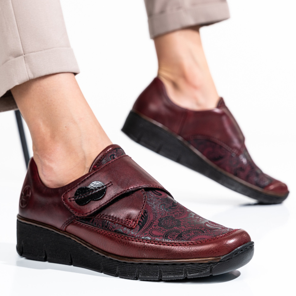 RIEKER, PANTOFI VISINII PIELE NATURALA 537C0-35