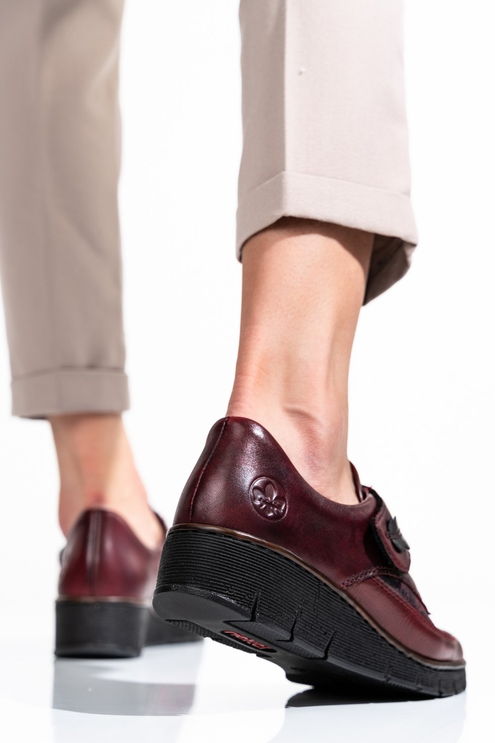 RIEKER, PANTOFI VISINII PIELE NATURALA 537C0-35