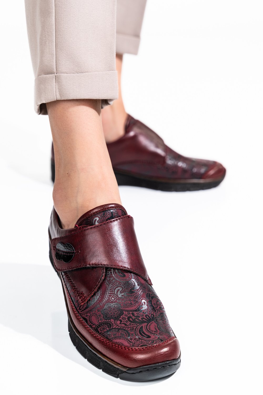 RIEKER, PANTOFI VISINII PIELE NATURALA 537C0-35