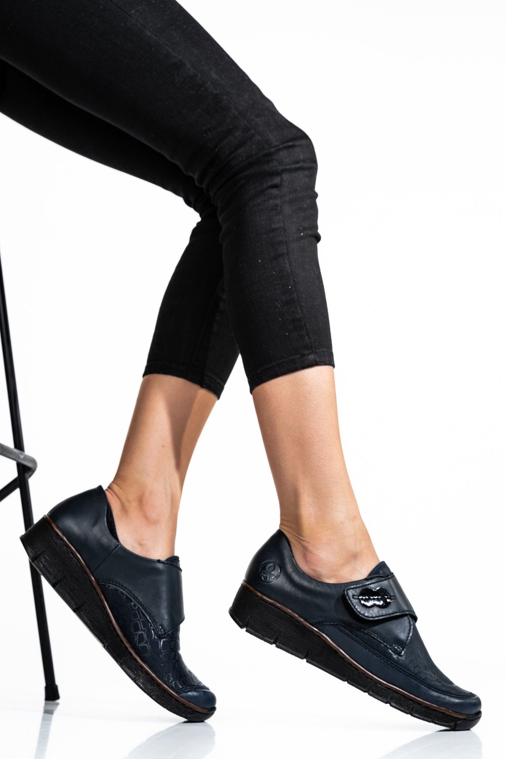 RIEKER, PANTOFI BLEUMARIN PIELE NATURALA 537C0-14