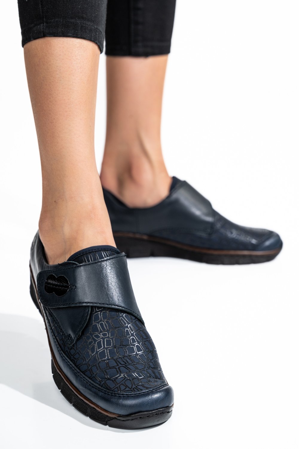 RIEKER, PANTOFI BLEUMARIN PIELE NATURALA 537C0-14