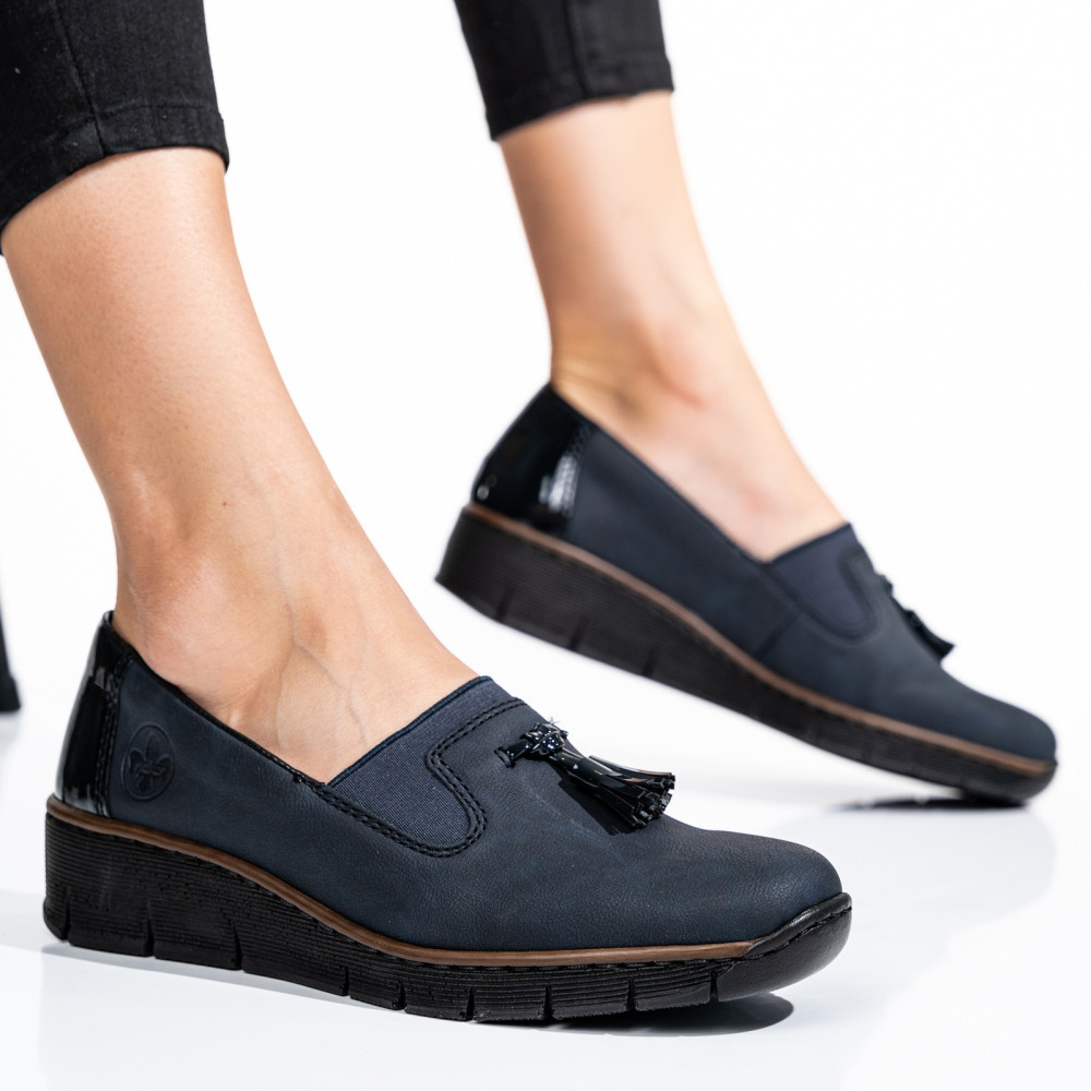 RIEKER, PANTOFI BLEUMARIN PIELE NATURALA 53751-14