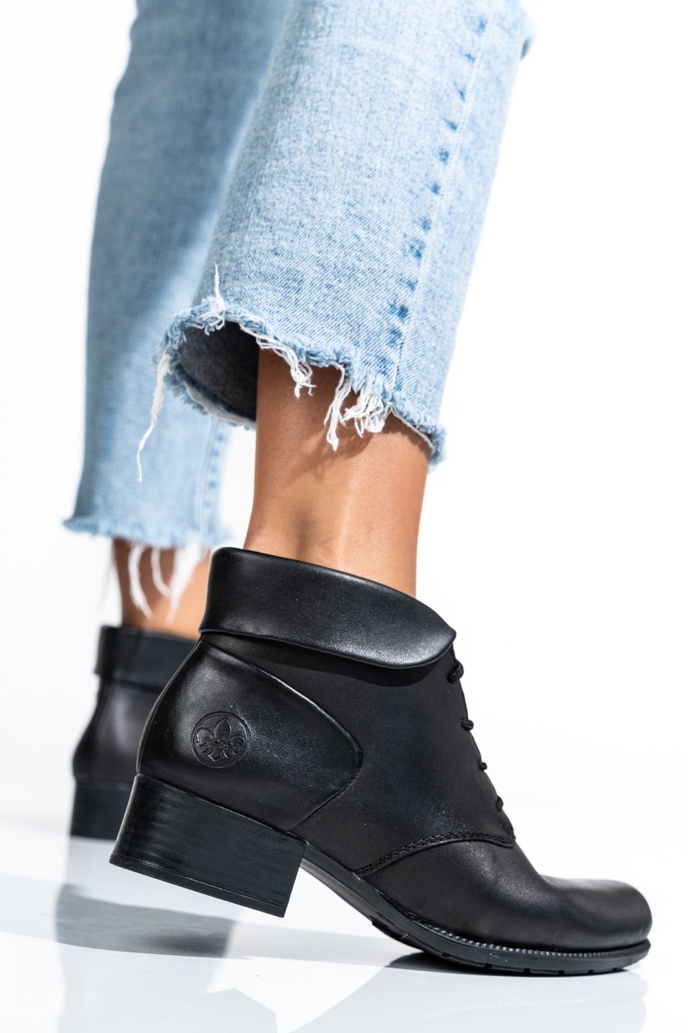 RIEKER, GHETE DAMA PIELE NATURALA NEGRE 7863100
