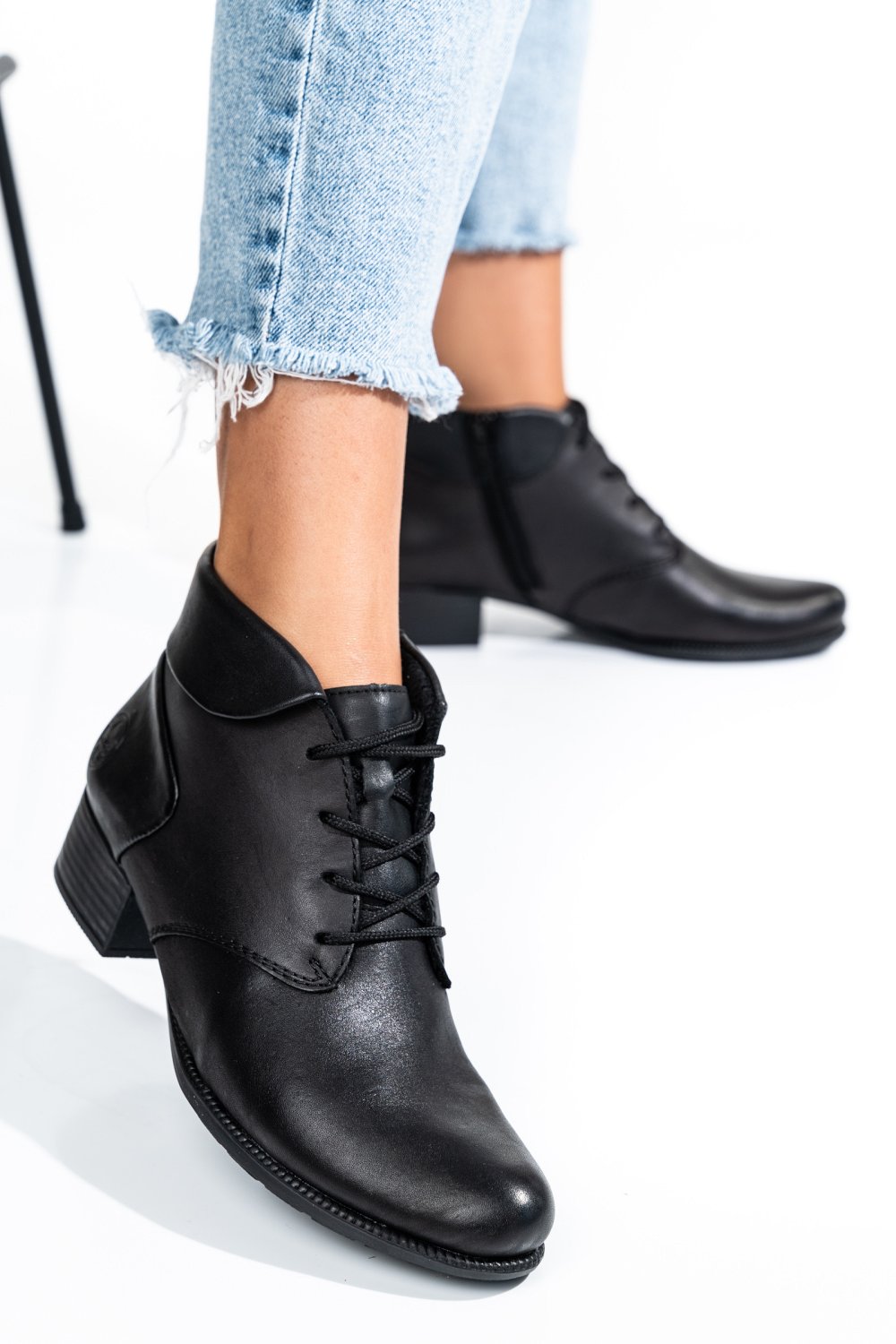 RIEKER, GHETE DAMA PIELE NATURALA NEGRE 7863100