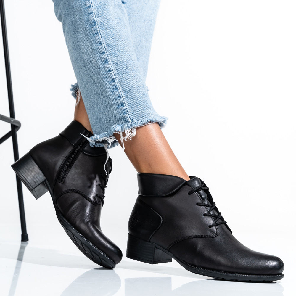 RIEKER, GHETE DAMA PIELE NATURALA NEGRE 7863100