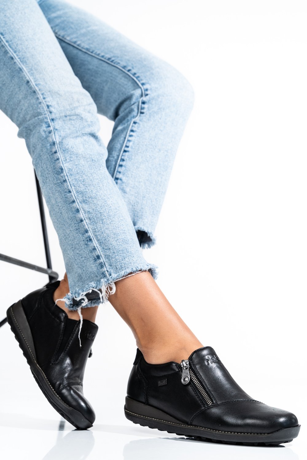 RIEKER, PANTOFI NEGRI PIELE NATURALA 4426500