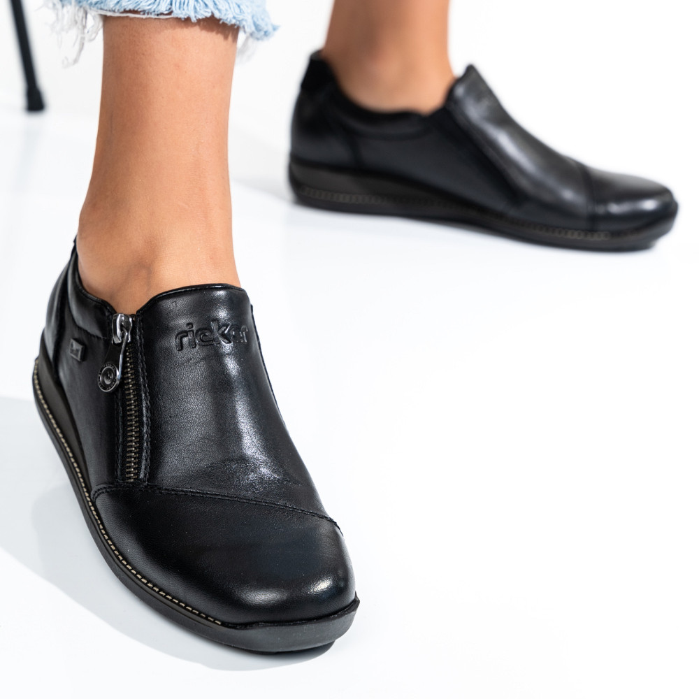 RIEKER, PANTOFI NEGRI PIELE NATURALA 4426500