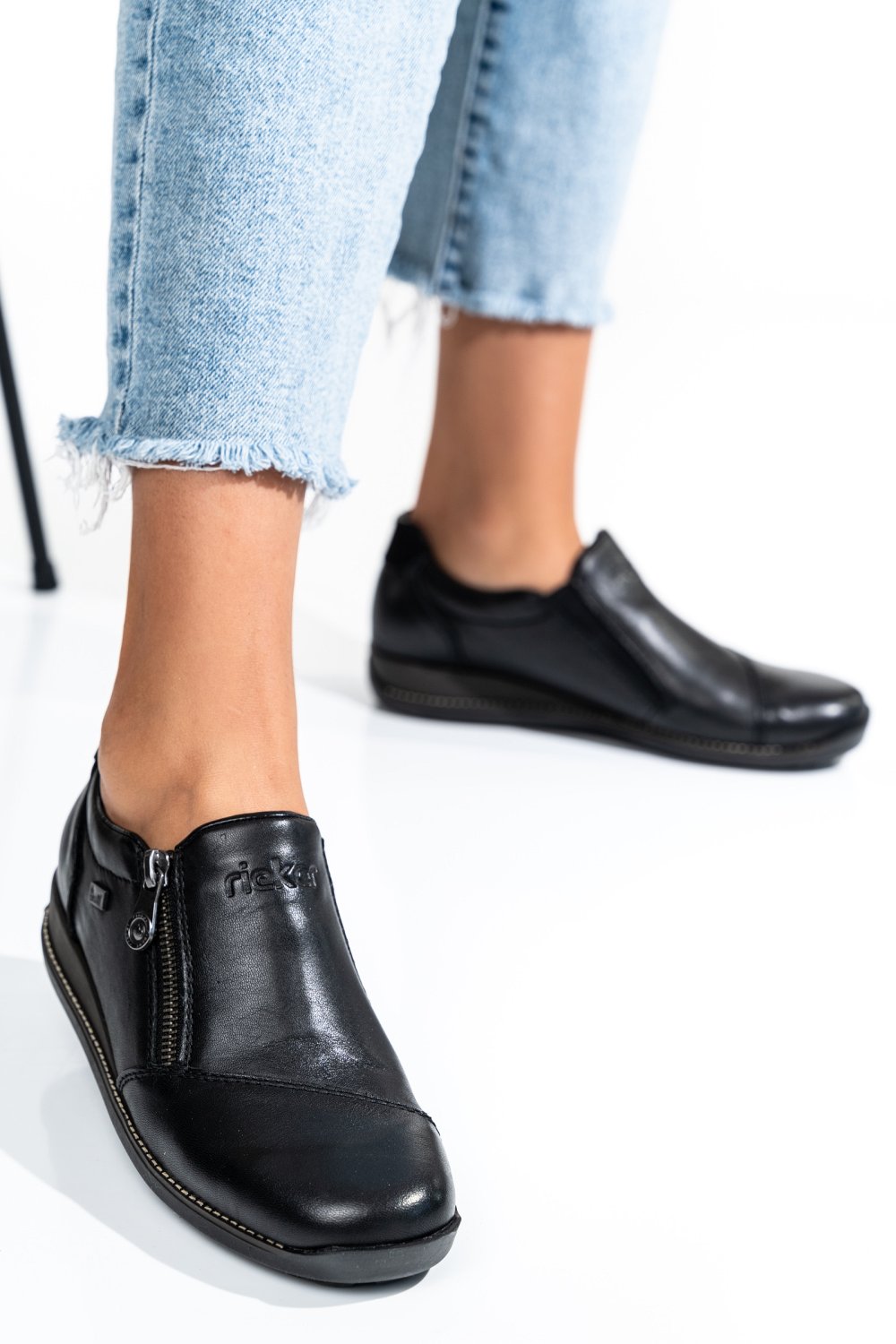 RIEKER, PANTOFI NEGRI PIELE NATURALA 4426500