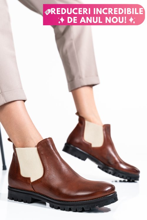 Ghete femei piele naturala maro 46-673-130