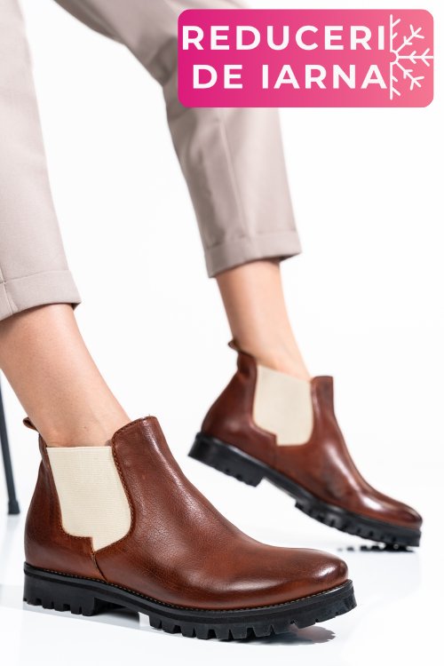 Ghete femei piele naturala maro 46-673-130