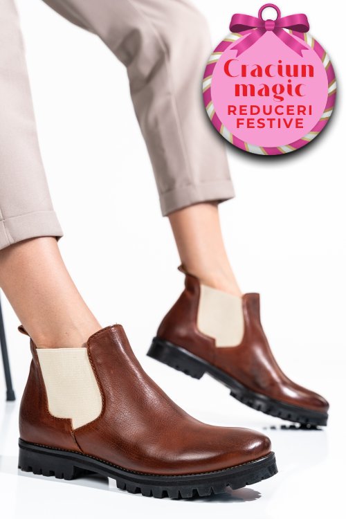 Ghete femei piele naturala maro 46-673-130