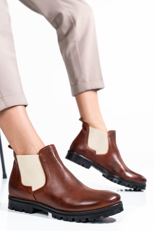 Ghete femei piele naturala maro 46-673-130