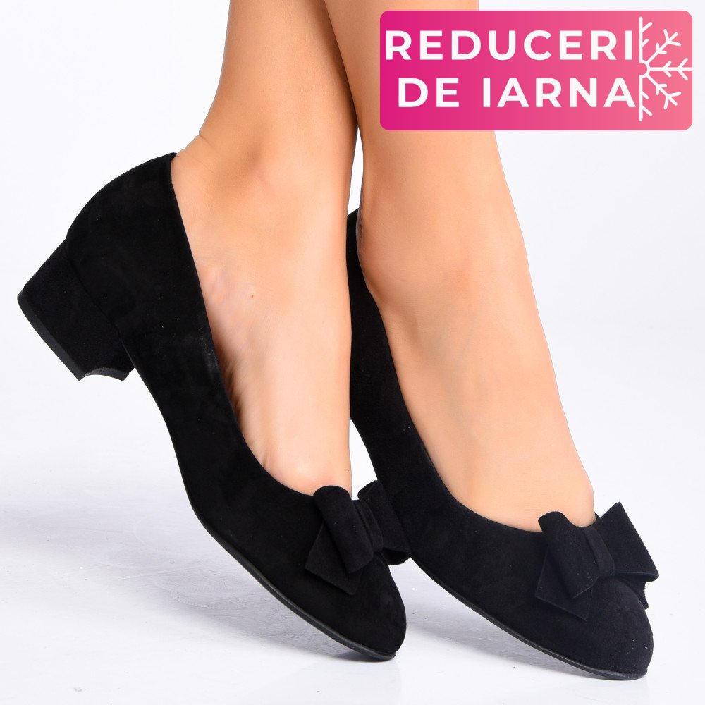 PANTOFI DAMA GUBAN PIELE NATURALA INTOARSA CU TOC MIC NEGRI 3S77484