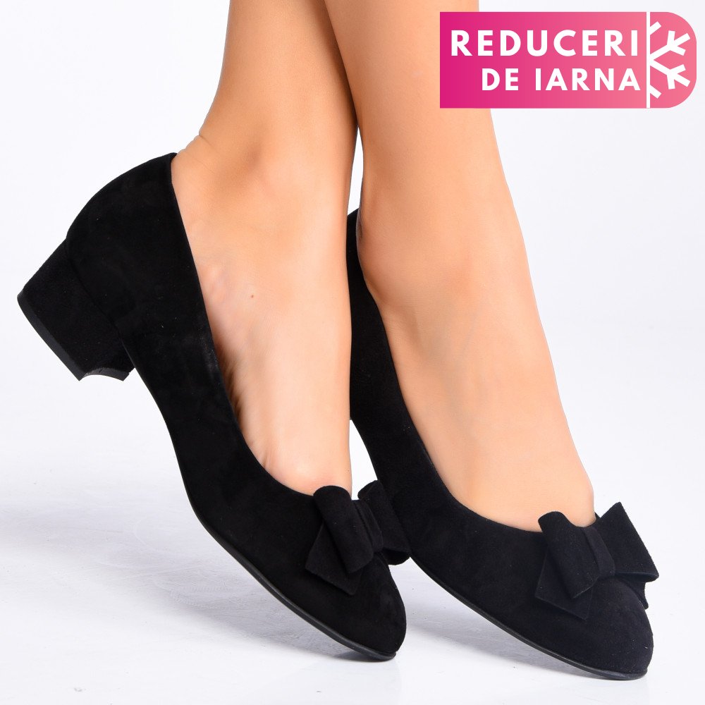 PANTOFI DAMA GUBAN PIELE NATURALA INTOARSA CU TOC MIC NEGRI 3S77484
