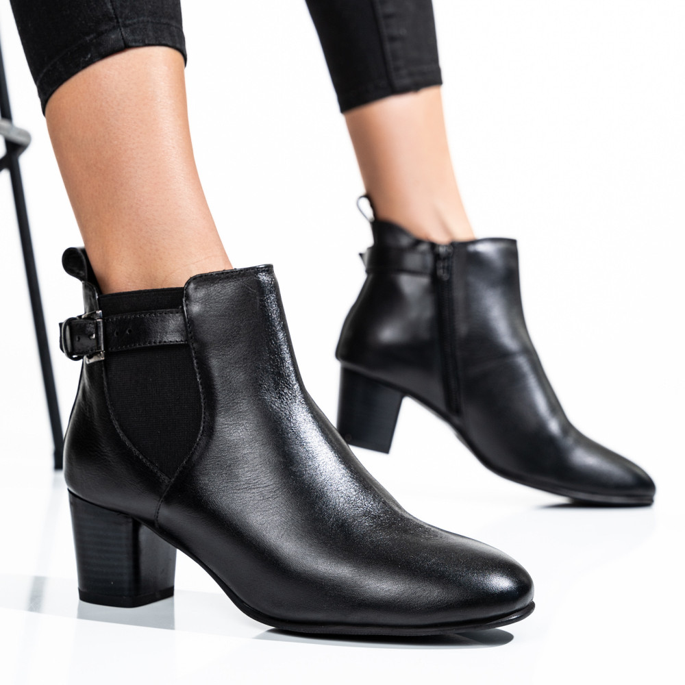 GHETE NEGRE PIELE NATURALA 8S77788