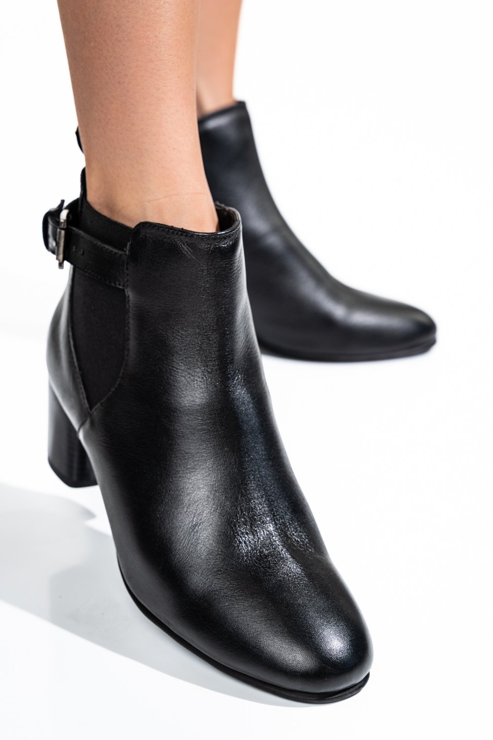 GHETE NEGRE PIELE NATURALA 8S77788