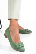 PANTOFI VERZI PIELE NATURALA INTOARSA 8A46
