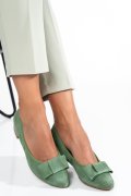 PANTOFI VERZI PIELE NATURALA INTOARSA 8A46