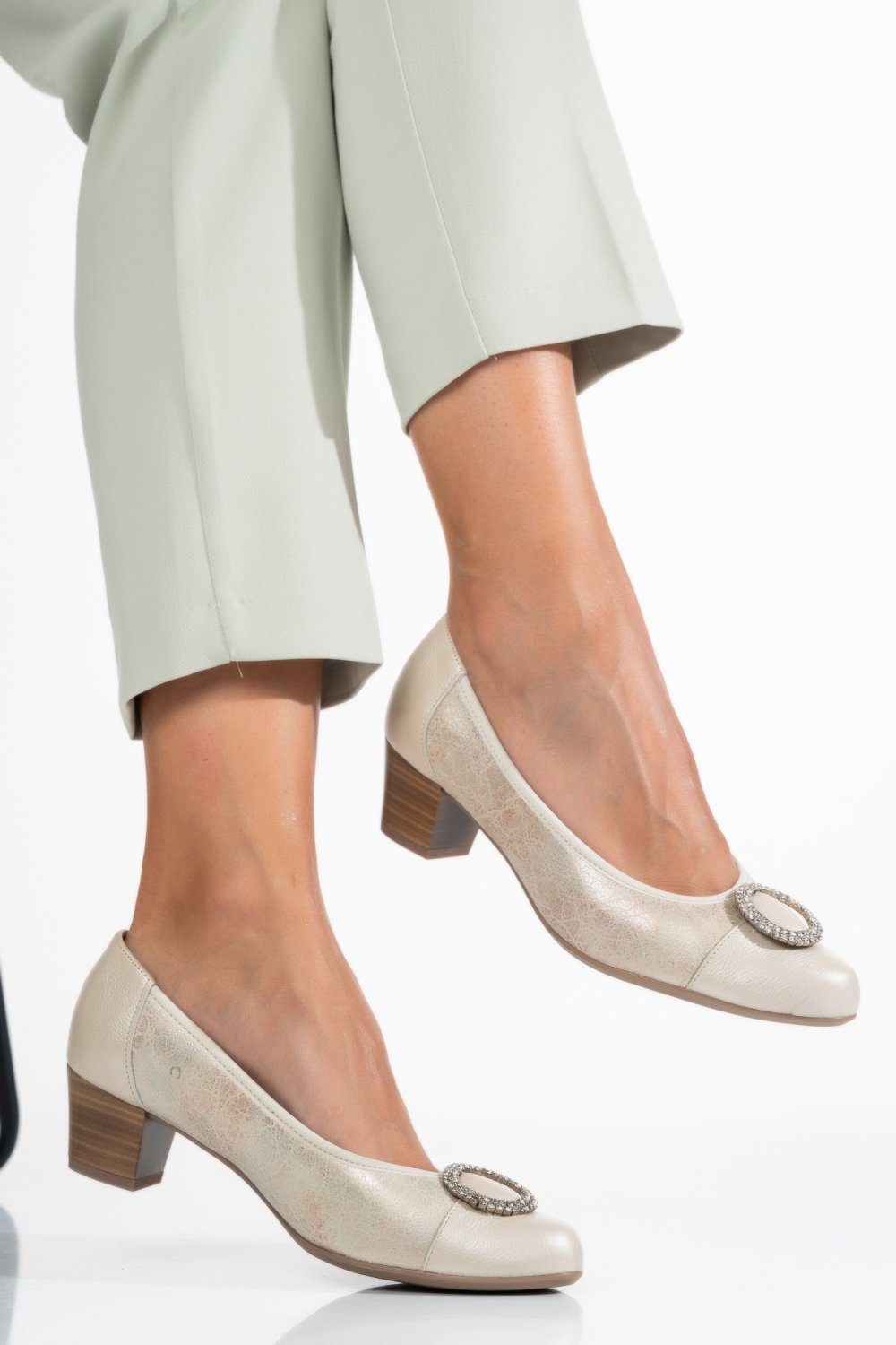 PANTOFI BEJ PIELE NATURALA 8SPA38