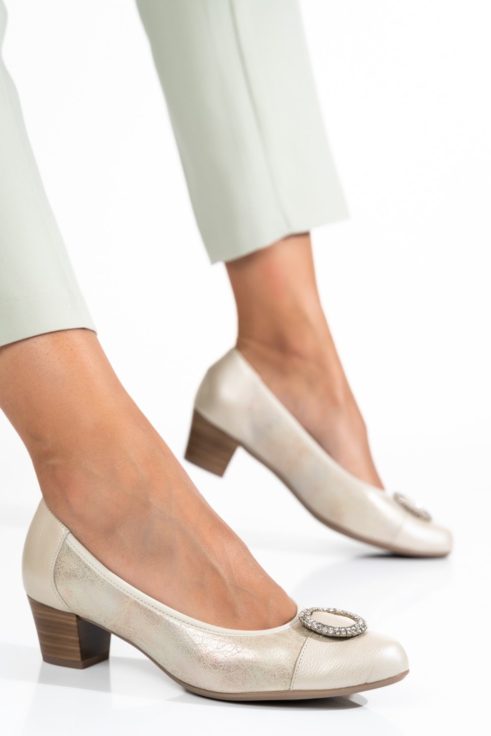 PANTOFI BEJ PIELE NATURALA 8SPA38