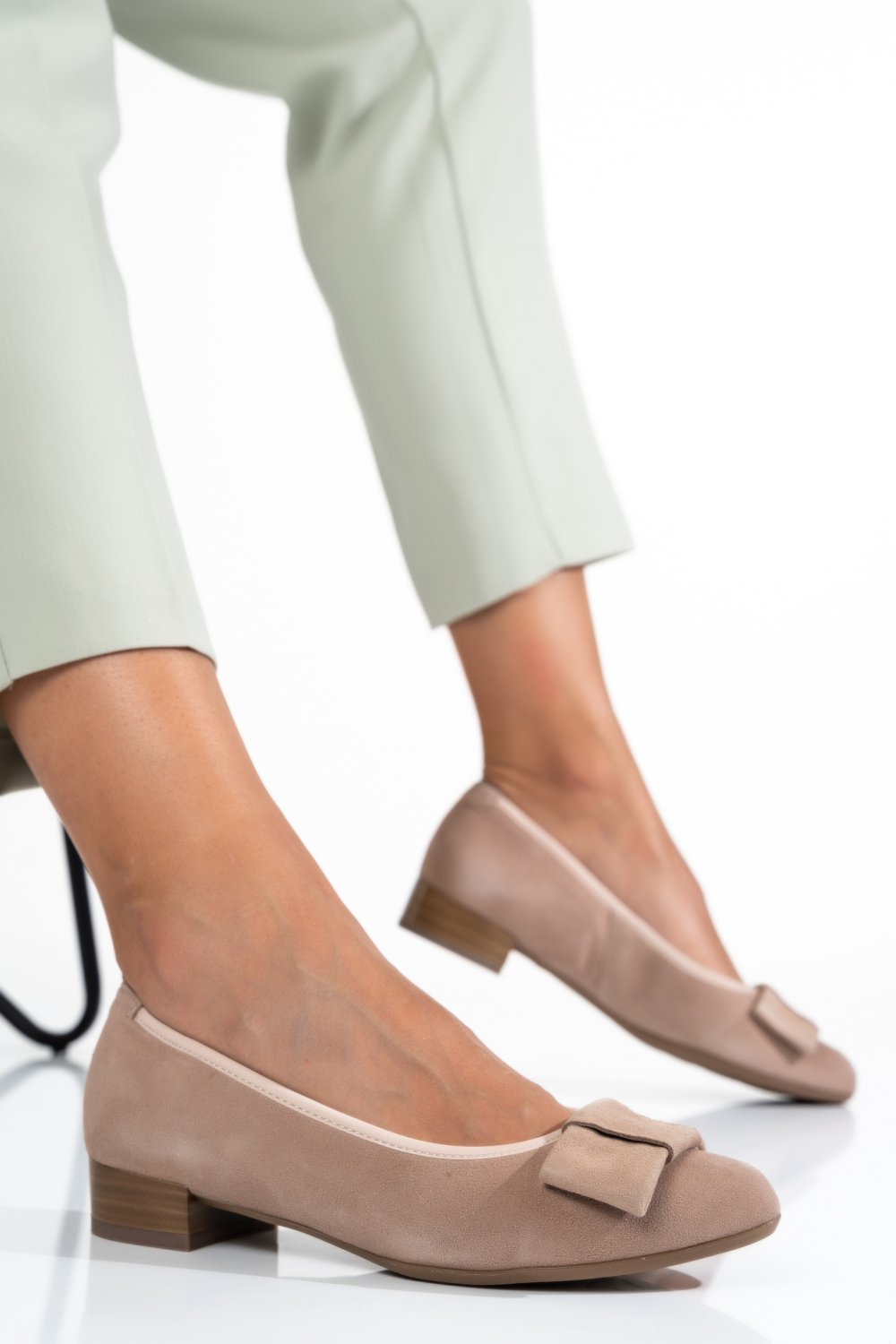 PANTOFI ROZ PIELE NATURALA INTOARSA 8A46