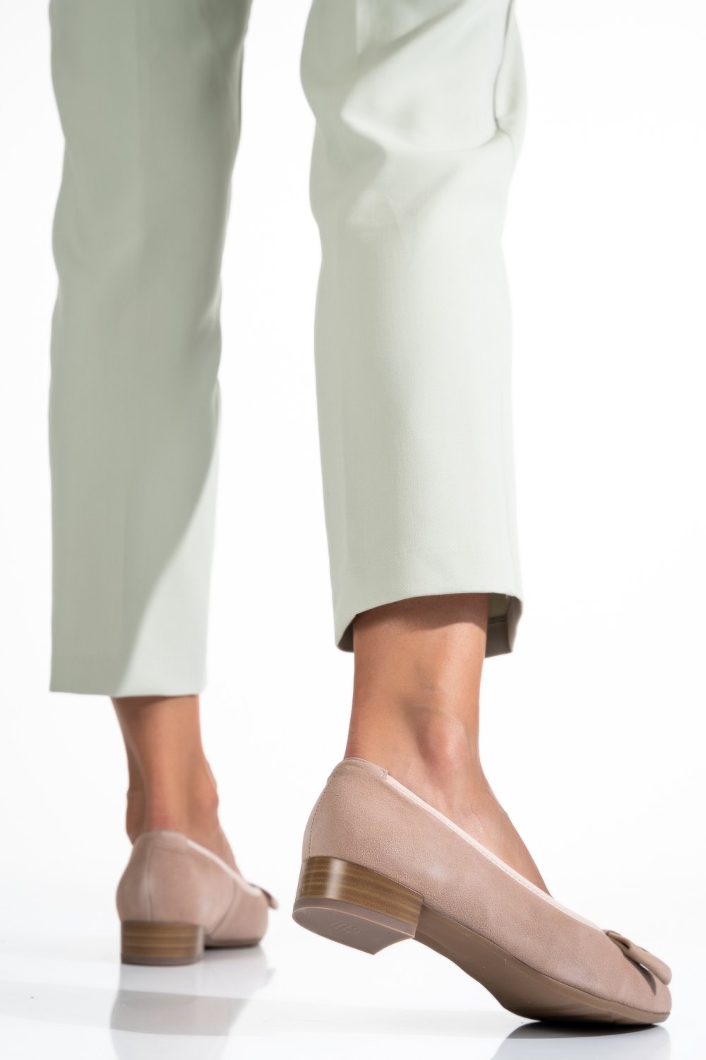 PANTOFI ROZ PIELE NATURALA INTOARSA 8A46