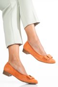PANTOFI PORTOCALII PIELE NATURALA INTOARSA 8A46