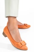 PANTOFI PORTOCALII PIELE NATURALA INTOARSA 8A46