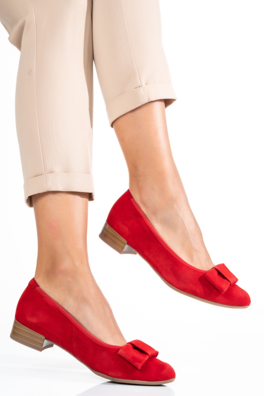 PANTOFI ROSII PIELE NATURALA INTOARSA 8A46