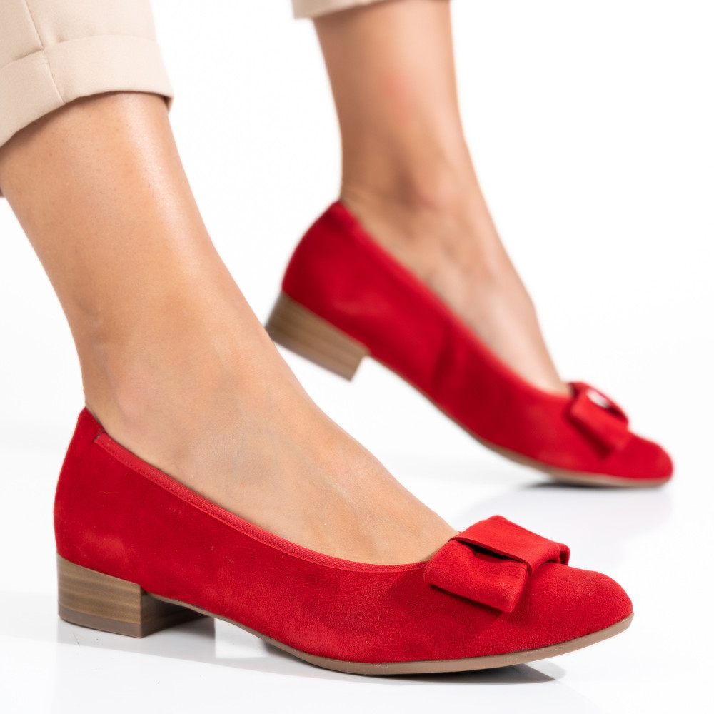 PANTOFI ROSII PIELE NATURALA INTOARSA 8A46