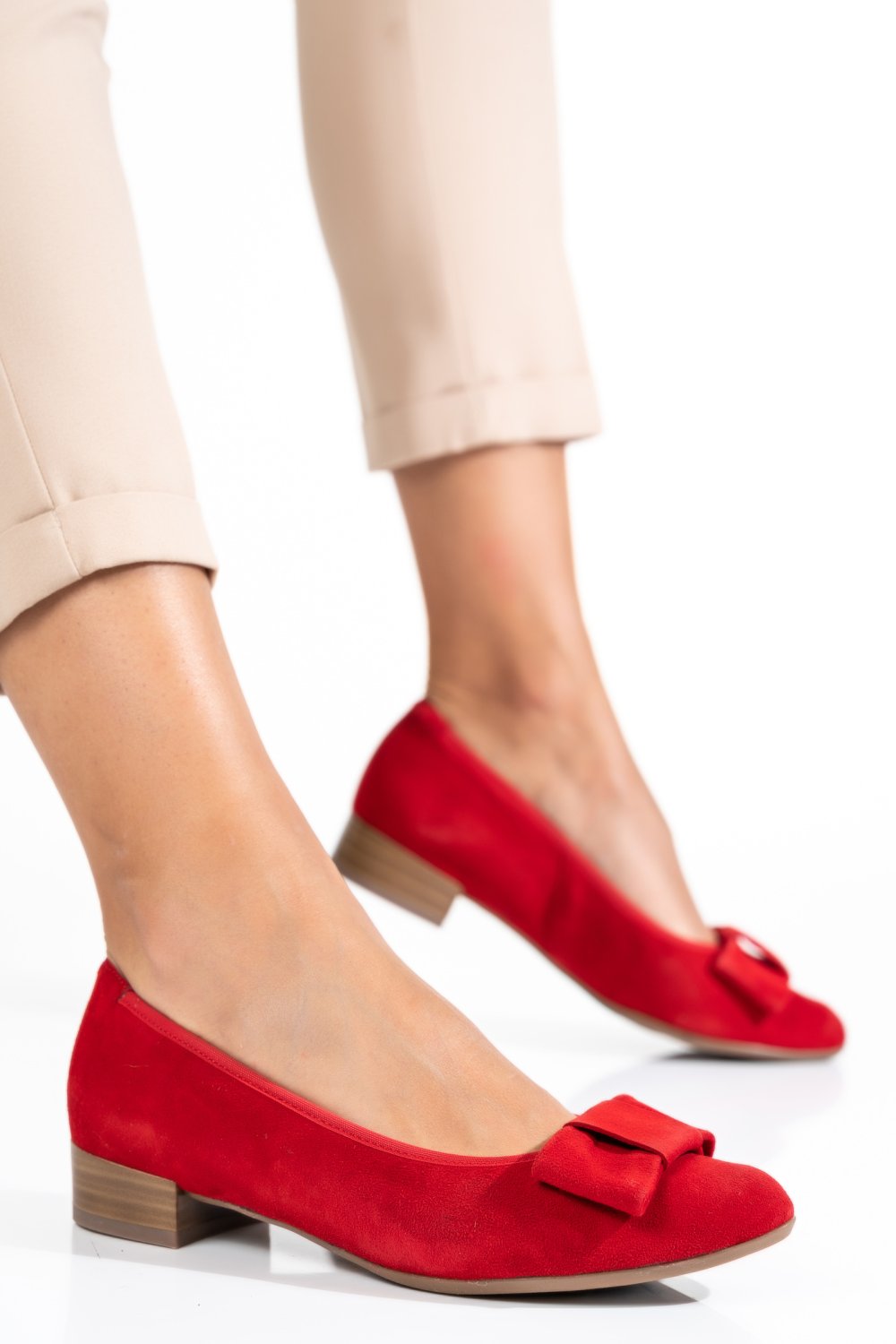 PANTOFI ROSII PIELE NATURALA INTOARSA 8A46