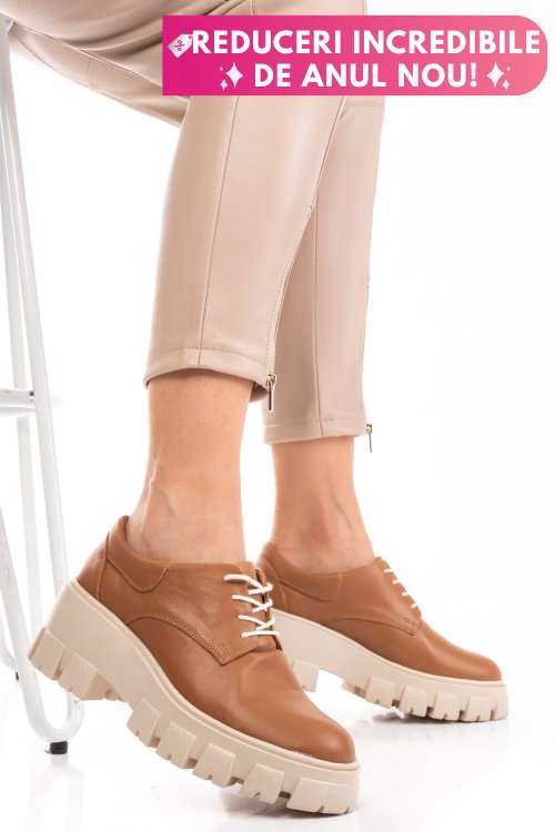 Pantofi casual femei piele naturala maro 2s77080