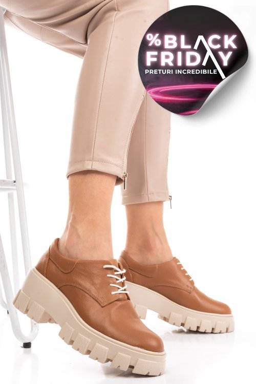 Pantofi casual femei piele naturala maro 2s77080
