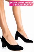 PANTOFI FEMEI PIELE NATURALA INTOARSA BLACK CU TOC 1S77500