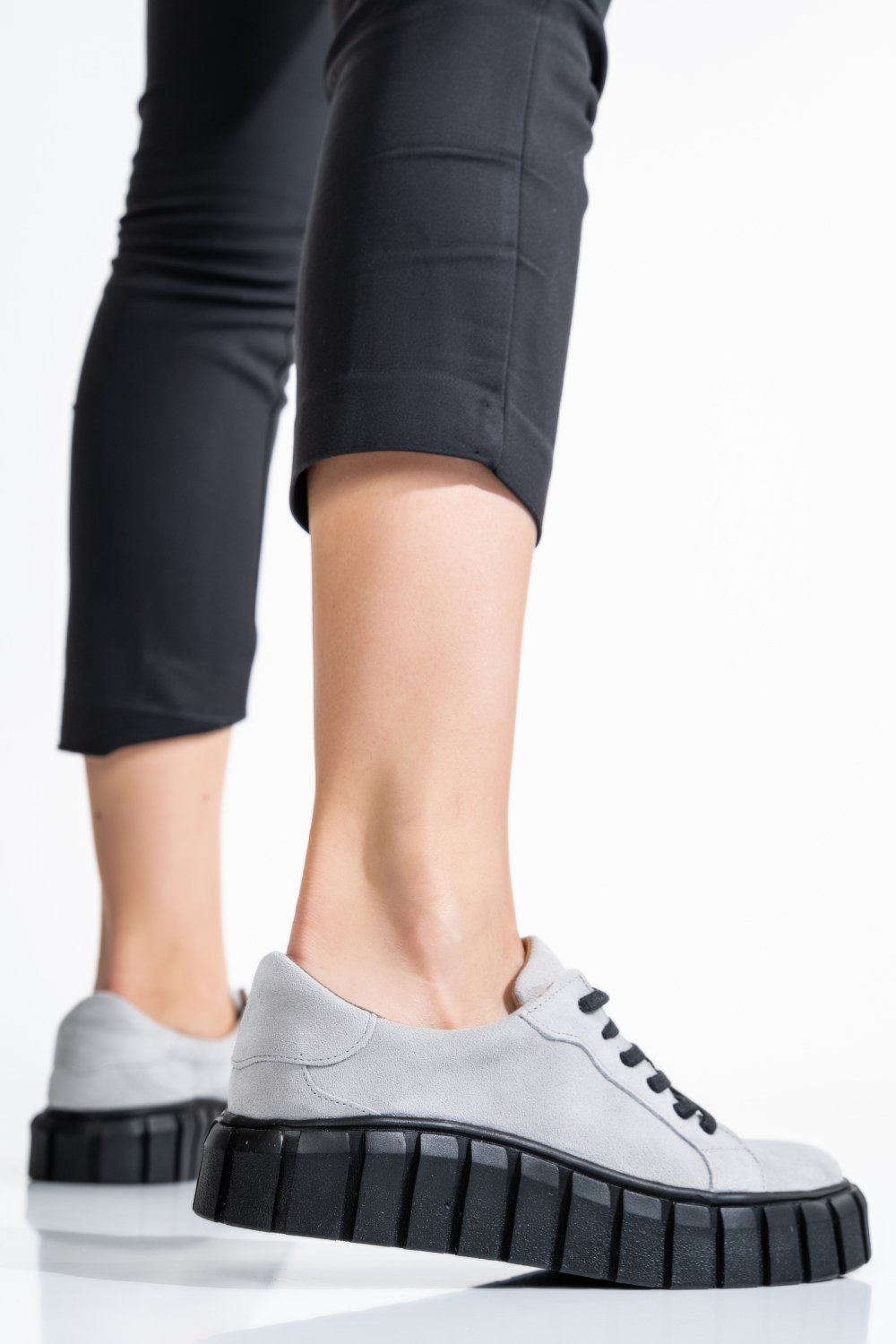 PANTOFI GRI PIELE NATURALA INTOARSA 3S77100